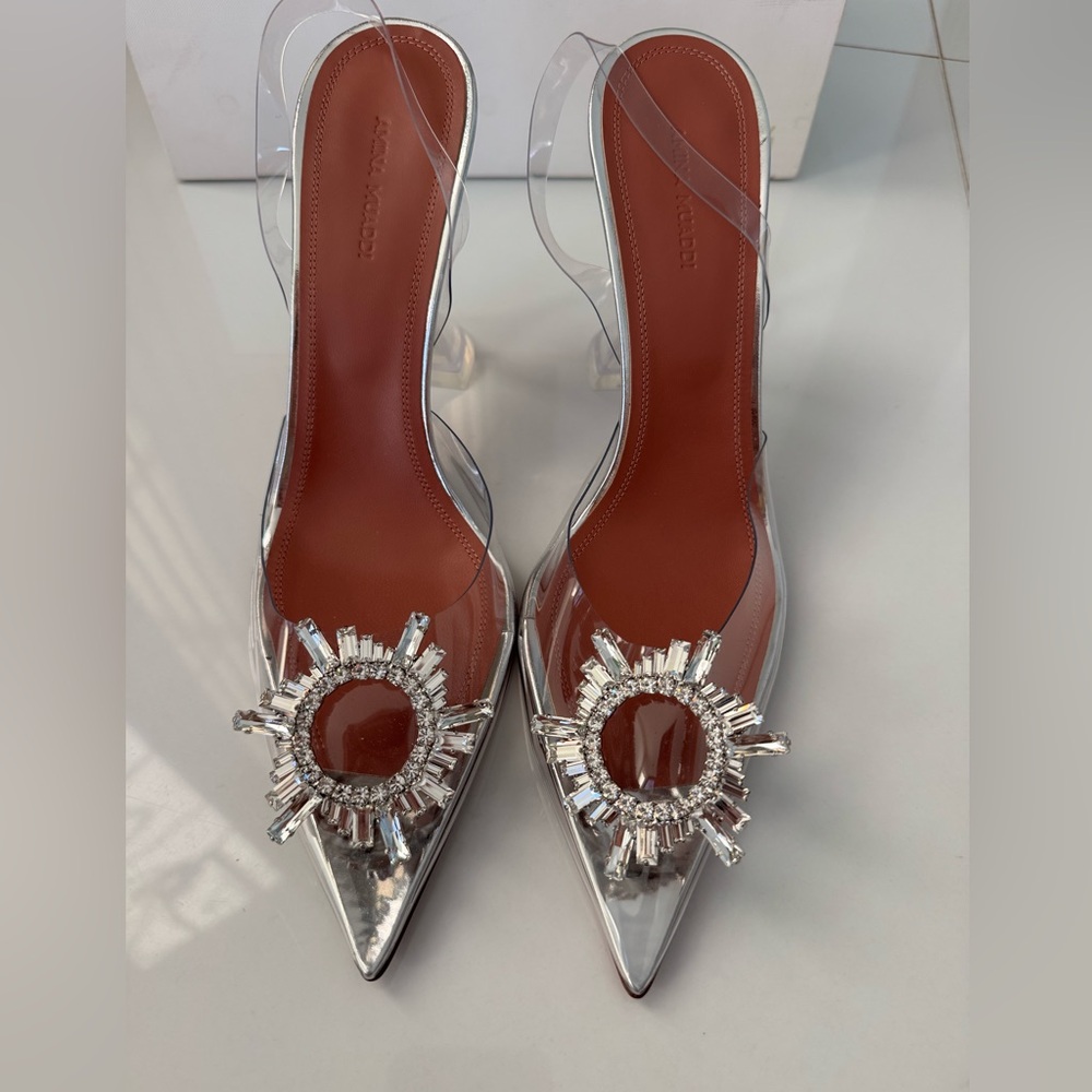 AMINA MUADDI Begum Glass PVC slingback heels SZ 41